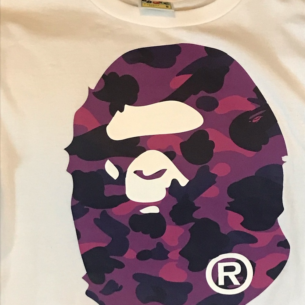 BAPE long sleeve logo T shirt